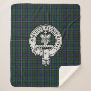 Clan Donnachaidh (Robertson) Crest /Hunting Tartan Sherpa Blanket