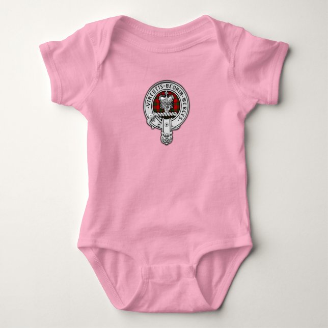 Clan Donnachaidh (Robertson) Crest & Tartan Baby Bodysuit (Front)