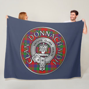 Clan Donnachaidh Robertson Crest & Tartan Fleece Blanket