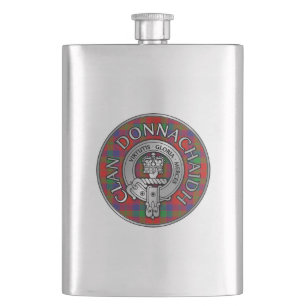 Clan Donnachaidh Robertson Crest & Tartan Hip Flask