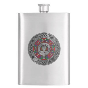 Clan Donnachaidh Robertson Crest & Tartan Knot Hip Flask
