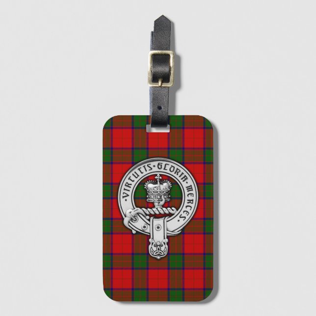 Clan Donnachaidh (Robertson) Crest & Tartan Luggage Tag (Front Vertical)