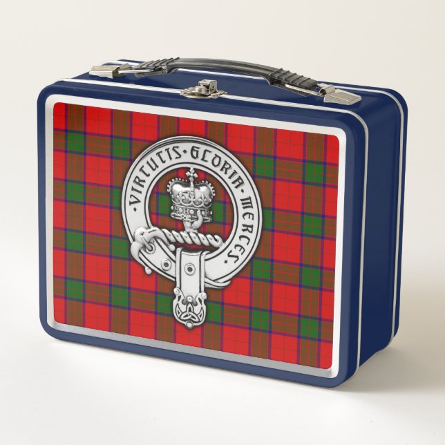 Clan Donnachaidh (Robertson) Crest & Tartan Metal Lunch Box (Front)
