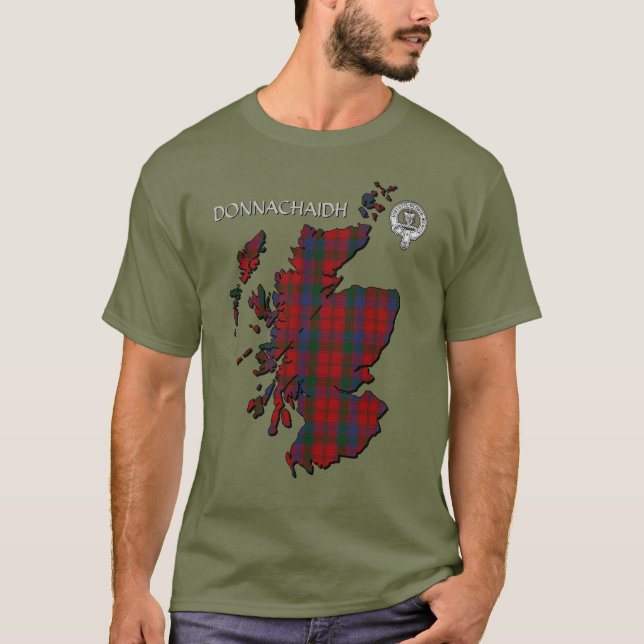 Clan Donnachaidh (Robertson) Crest & Tartan T-Shirt (Front)