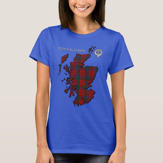 Clan Donnachaidh (Robertson) Crest & Tartan T-Shirt (Front)