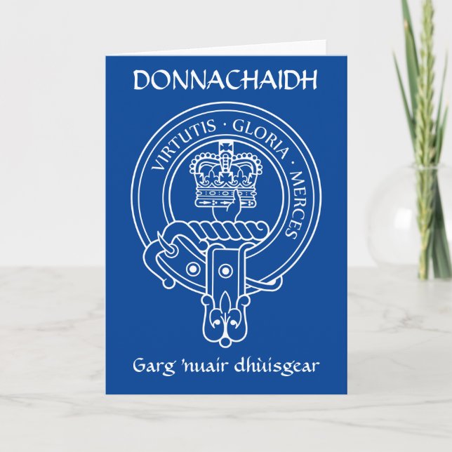 Clan Donnachaidh (Robertson) Crest & War Cry Card (Front)