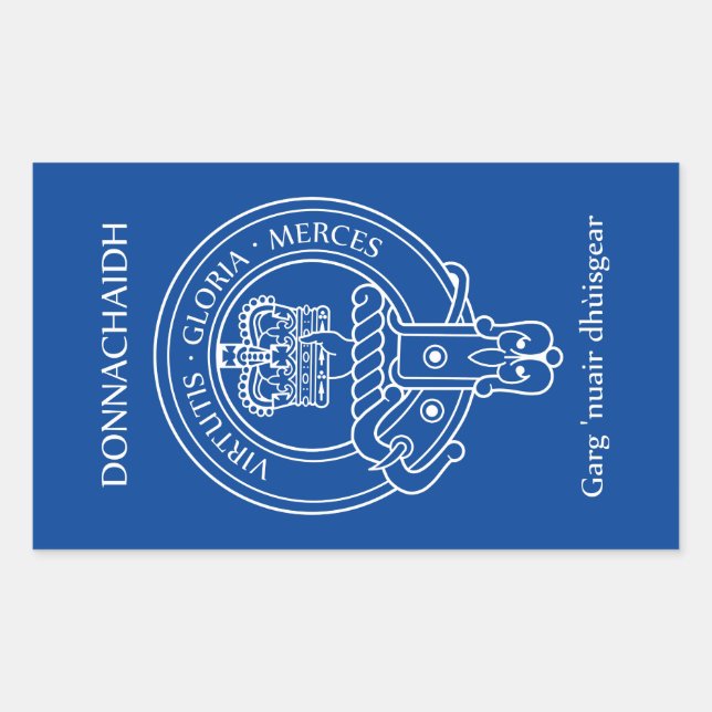 Clan Donnachaidh (Robertson) Crest & War Cry Rectangular Sticker (Front)