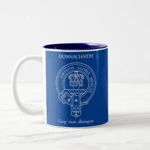 Clan Donnachaidh (Robertson) Crest & War Cry Two-Tone Coffee Mug