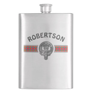 Clan Donnachaidh   Robertson (Edit) Crest & Tartan Hip Flask