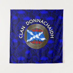 Clan Donnachaidh Robertson Tartan Knot & Flag Tapestry