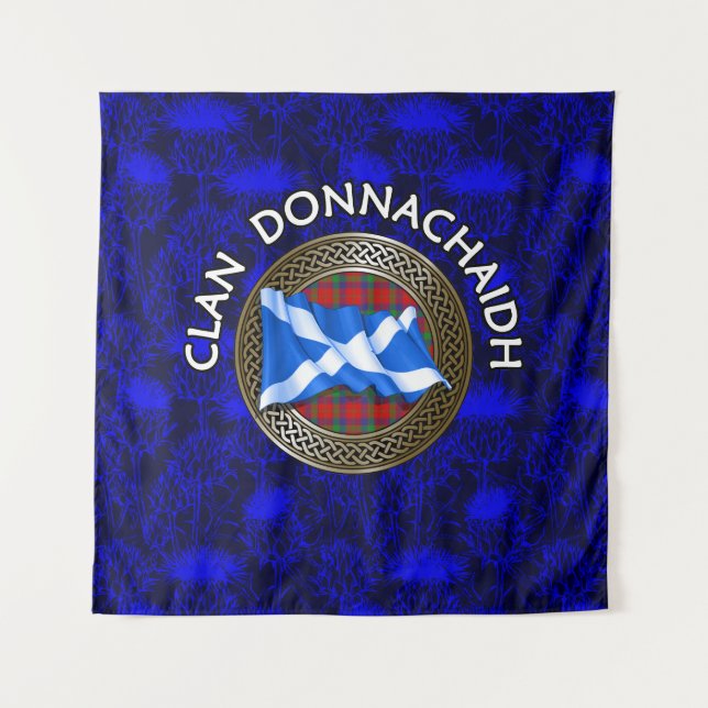 Clan Donnachaidh | Robertson Tartan Knot & Flag Tapestry (Front)