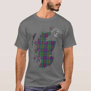 Clan Donnachaidh (Robertson) Tartan Map & Crest T- T-Shirt