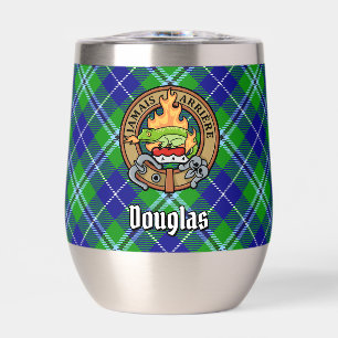 Clan Douglas Crest over Tartan