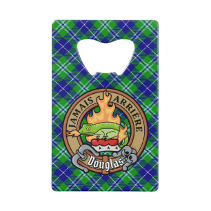 Clan Douglas Crest over Tartan
