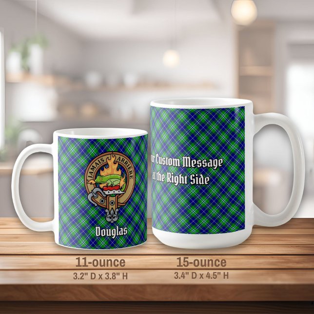 Clan Douglas Crest over Tartan Coffee Mug (Creator Uploaded)