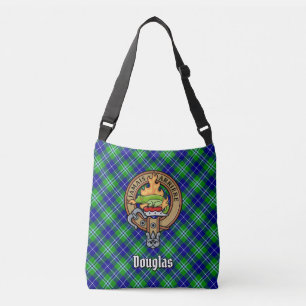 Clan Douglas Crest over Tartan Crossbody Bag