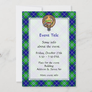 Clan Douglas Crest over Tartan Invitation