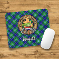 Clan Douglas Crest over Tartan