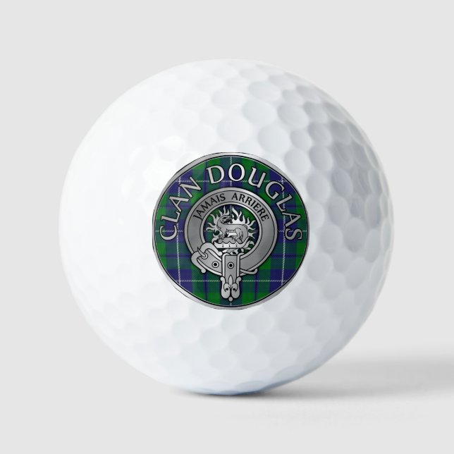 Clan Douglas Crest & Tartan Golf Balls (Front)