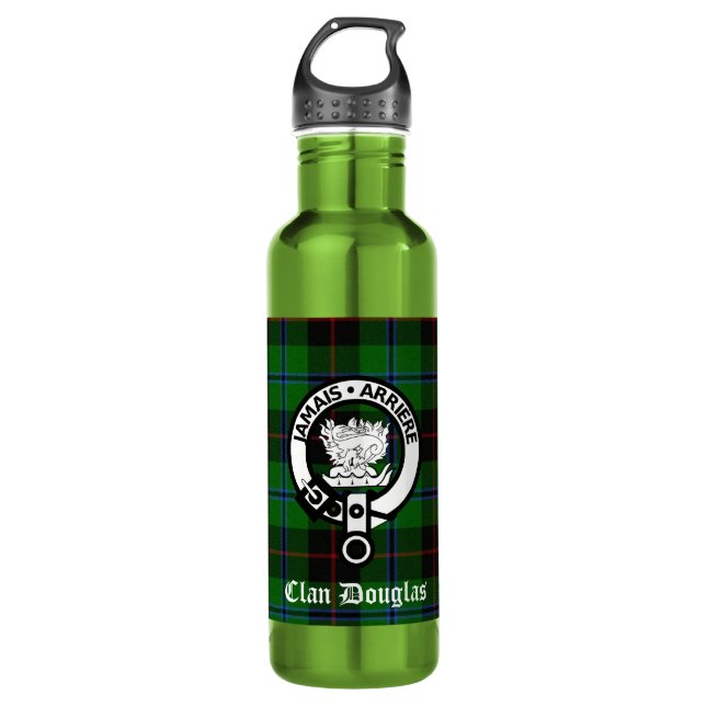 Clan Douglas Tartan & Crest Badge 710 Ml Water Bottle (Front)
