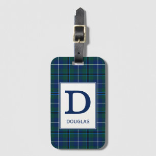 Clan Douglas Tartan Monogrammed Luggage Tag