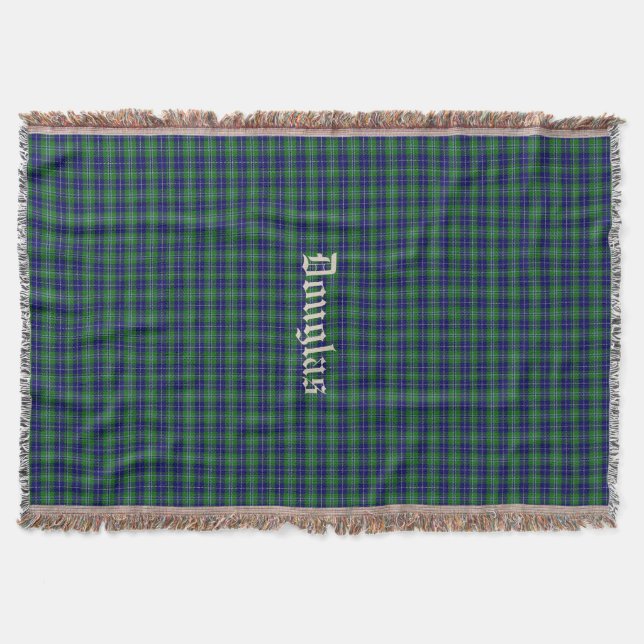 Clan Douglas Tartan Plaid Custom Throw Blanket (Front)