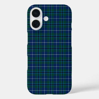 Clan Douglas Tartan Royal Blue and Green Plaid iPhone 16 Case