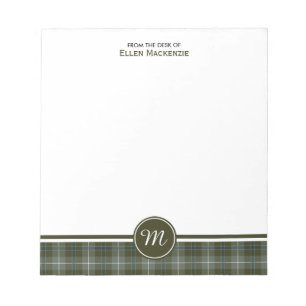 Clan Douglas Weathered Tartan Monogram Notepad