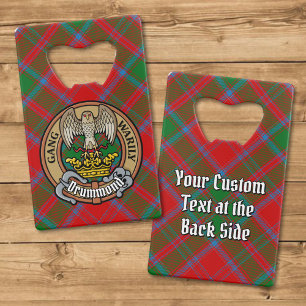 Clan Drummond Crest over Tartan