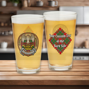 Clan Drummond Crest over Tartan Glass