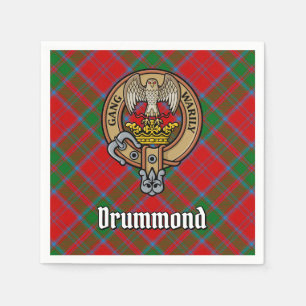 Clan Drummond Crest over Tartan Napkin