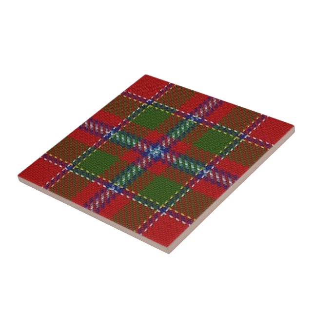 Clan Drummond Scottish Expressions Red Tartan Tile (Side)