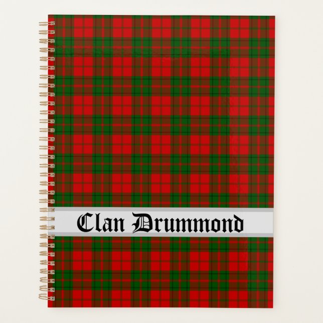 Clan Drummond Tartan Customisable Planner (Front)
