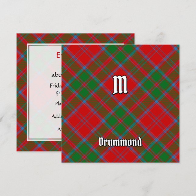 Clan Drummond Tartan Invitation (Front/Back)