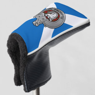 Clan Dunbar Crest & Tartan on Saltire Golf Head Cover