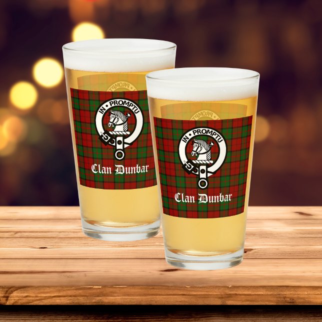 Clan Dunbar Tartan & Crest Badge  Glass (Check out the entire collection of Clan Dunbar gifts & gear!)