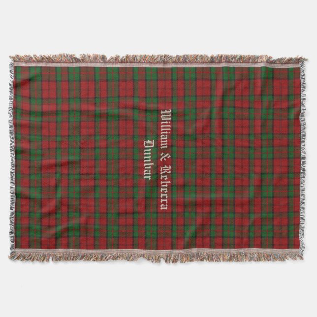 Clan Dunbar Tartan Plaid Custom Throw Blanket (Front)