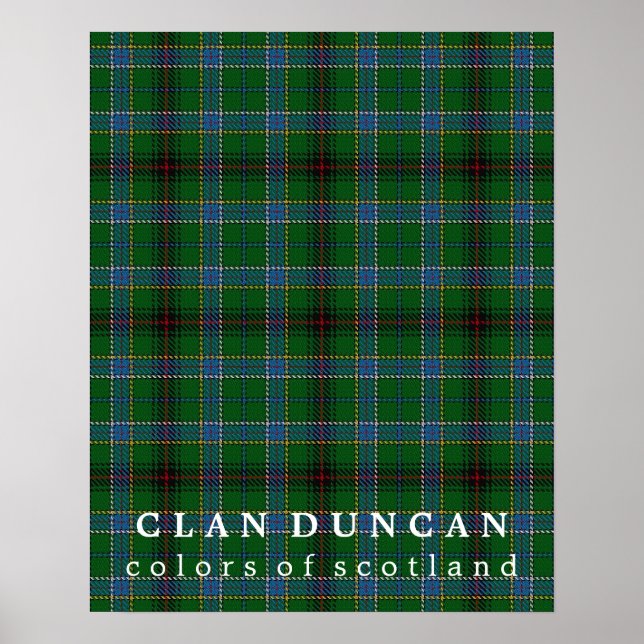 Clan Duncan Colors of Scotland Tartan Poster (Front)