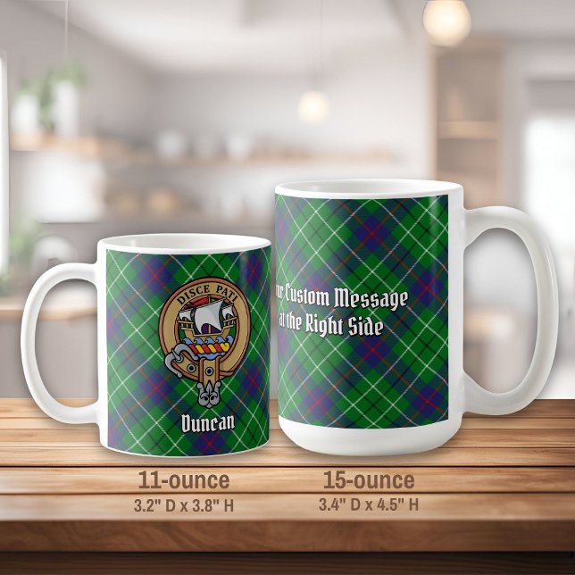 Clan Duncan Crest over Tartan Coffee Mug (Creator Uploaded)