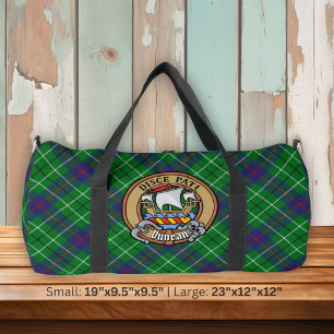 Clan Duncan Crest over Tartan Duffle Bag