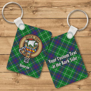 Clan Duncan Crest over Tartan Key Ring