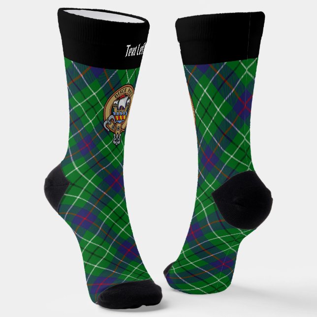 Clan Duncan Crest over Tartan Socks (Angled)