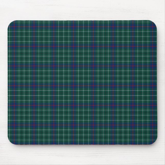 Clan Duncan Green and Blue Scottish Tartan Mouse Pad (Front)