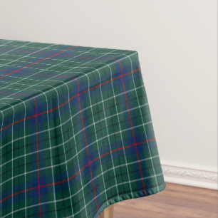 Clan Duncan Green and Blue Scottish Tartan Tablecloth