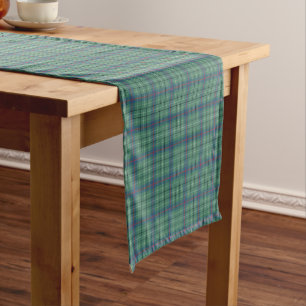 Clan Duncan Light Green and Blue Ancient Tartan Short Table Runner