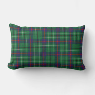 Clan Duncan Plaid Green Check Tartan Lumbar Cushion