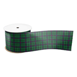 Clan Duncan Plaid Tartan Green Check Satin Ribbon