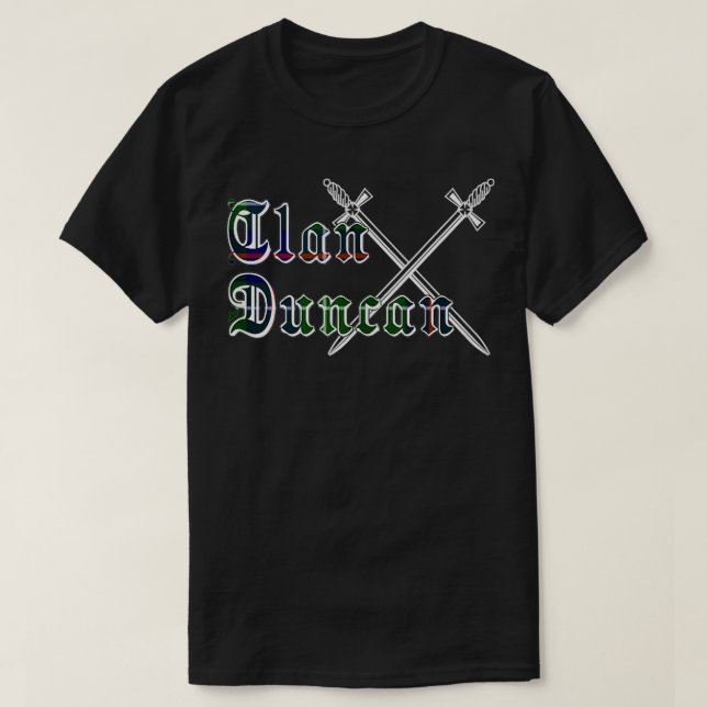 Clan Duncan surname last name Scottish Tartan  T-Shirt (Design Front)