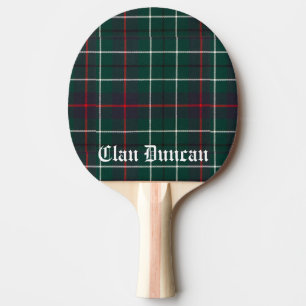 Clan Duncan Tartan Customisable Ping Pong Paddle