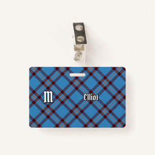 Clan Elliot Ancient Tartan Badge ID Badge